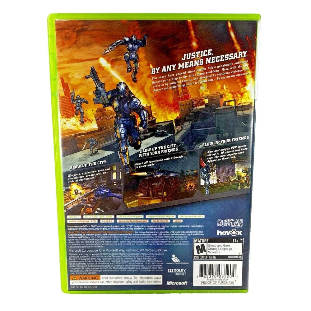 Crackdown 2 Xbox 360 Microsoft Game Studios 2010 Complete with Manual Tested
